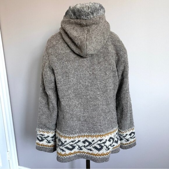 🛑 Laundromat Wool Hooded Fleece Lined Zip-up Sweater Jacket - Large🇳🇵 - Picture 11 of 13